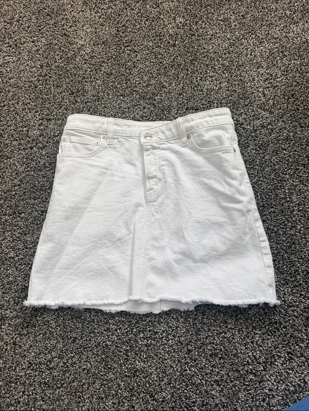 american eagle white denim skirt